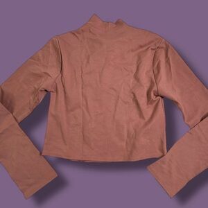 Ripley Rader Black Mock Neck Cropped Long Sleeve Top Women’s Size 1